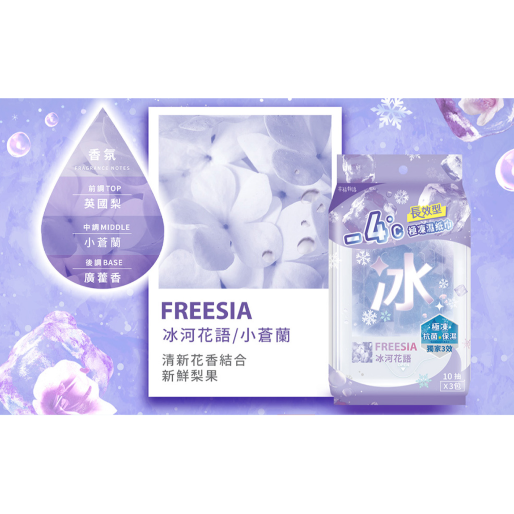 【明基 涼感濕紙巾】涼感濕巾 -4°c極凍濕紙巾 10抽 隨身包裝 長效型 海洋香 小蒼蘭 體感勁涼 告別黏膩 汗味-細節圖5