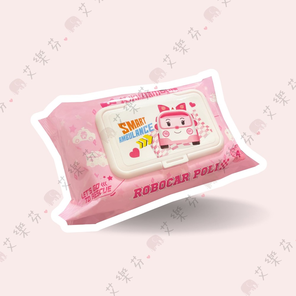 POLI-波力(粉)-80抽-純水濕紙巾