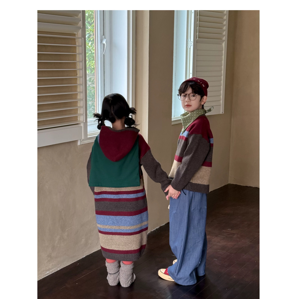 兄弟姐妹裝-紅柴條紋毛衣-細節圖3