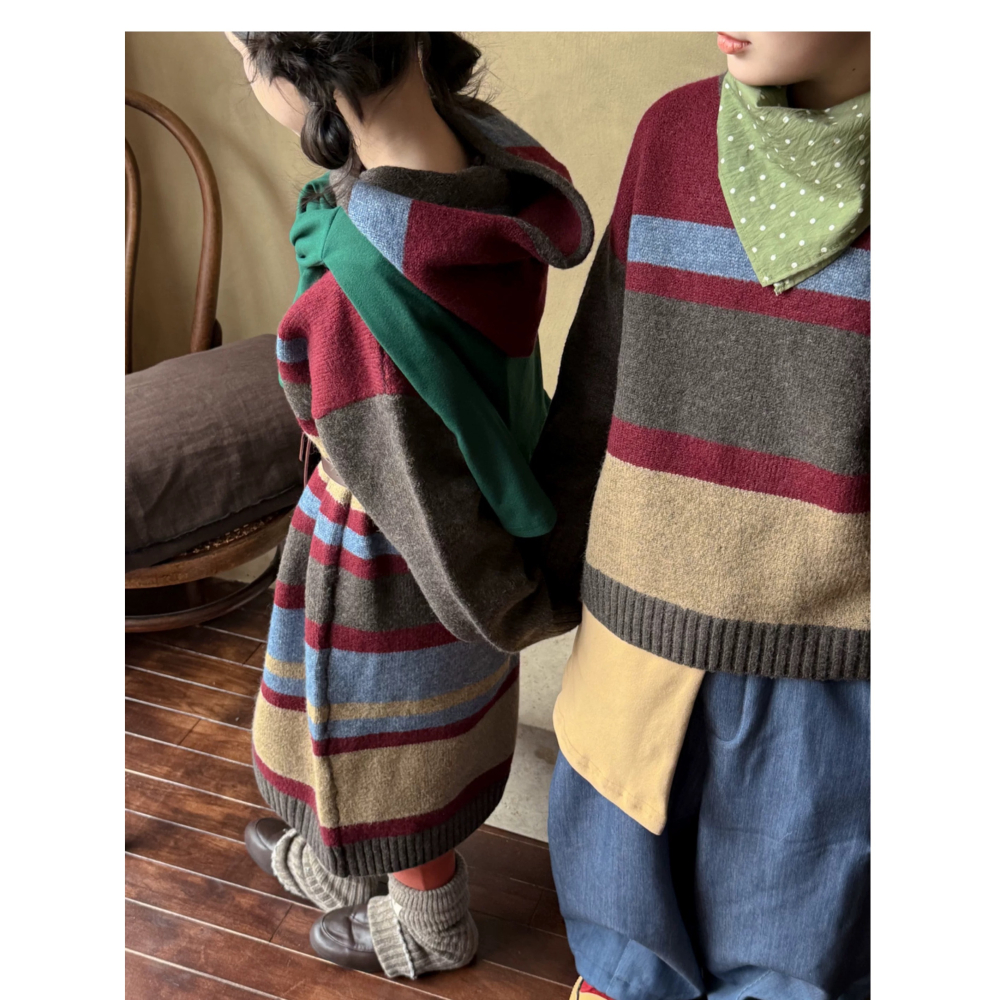 兄弟姐妹裝-紅柴條紋毛衣-細節圖4