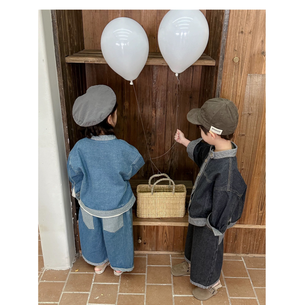 兄弟姐妹裝-邊條感牛仔套裝-細節圖3