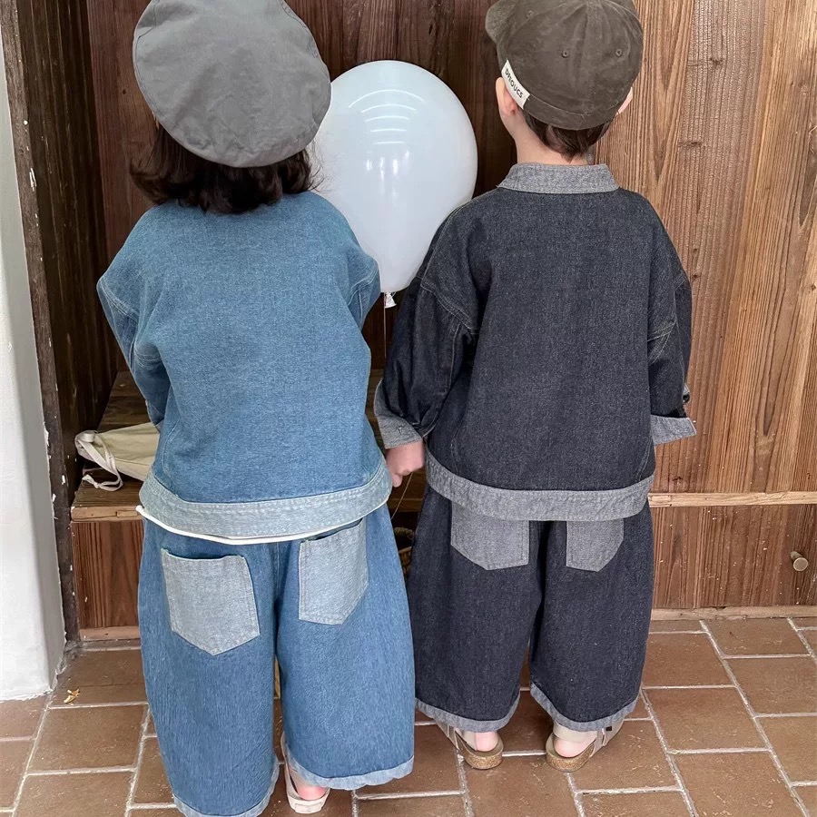 兄弟姐妹裝-邊條感牛仔套裝-細節圖4