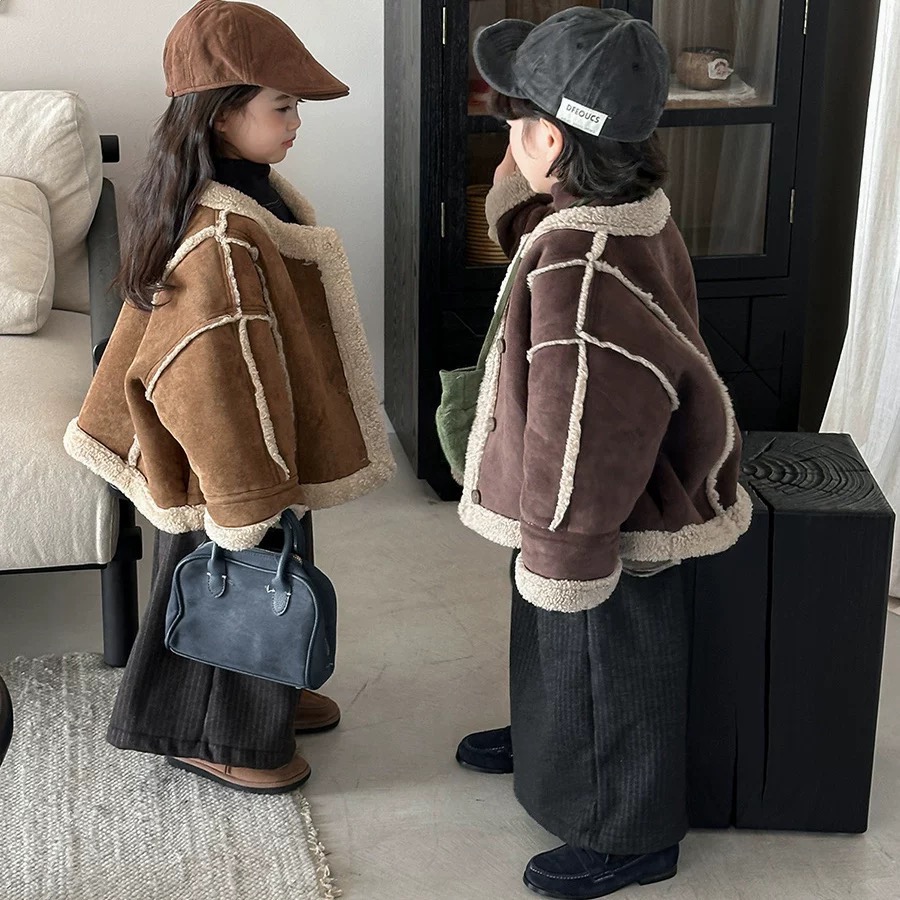 兄弟姐妹裝-羊羔毛麂皮外套-細節圖2