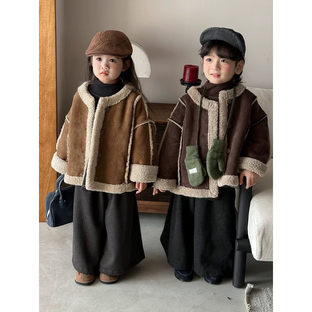 兄弟姐妹裝-羊羔毛麂皮外套-細節圖5