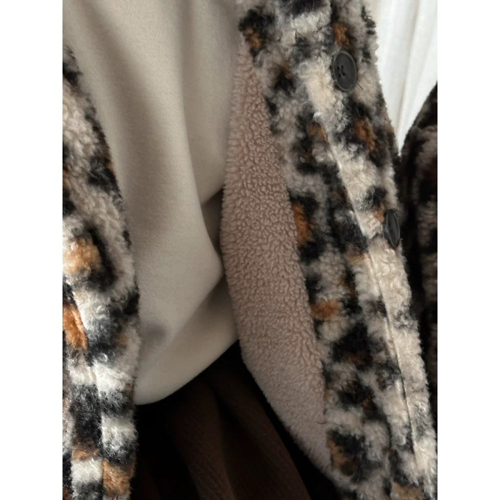 兄弟姐妹裝-豹紋Q毛外套-細節圖4