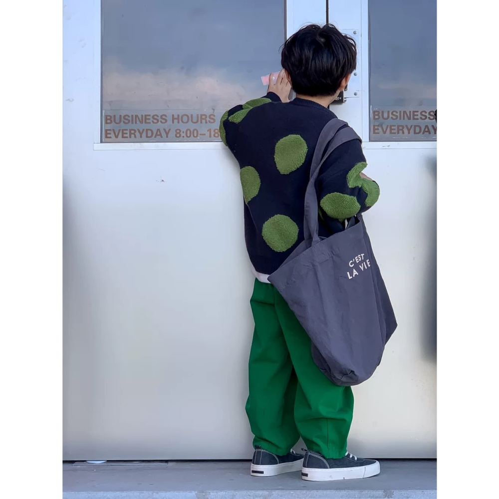 兄弟姐妹裝-波點針織洋裝.上衣-細節圖4