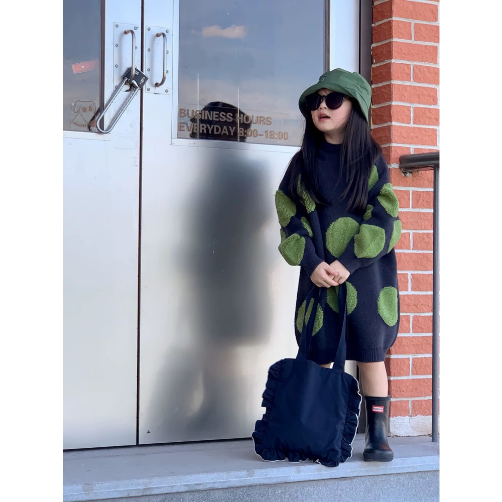 兄弟姐妹裝-波點針織洋裝.上衣-細節圖5