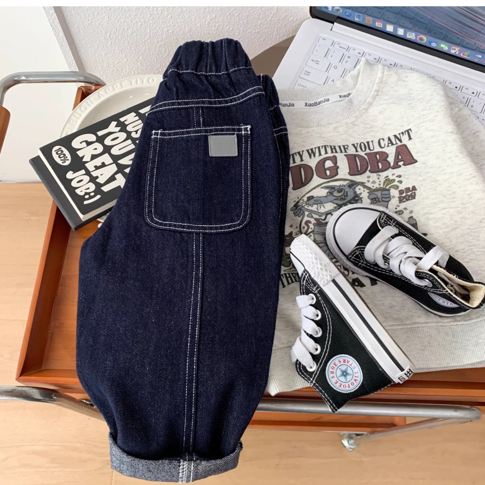 男寶系列-簡約原色牛仔褲-細節圖3