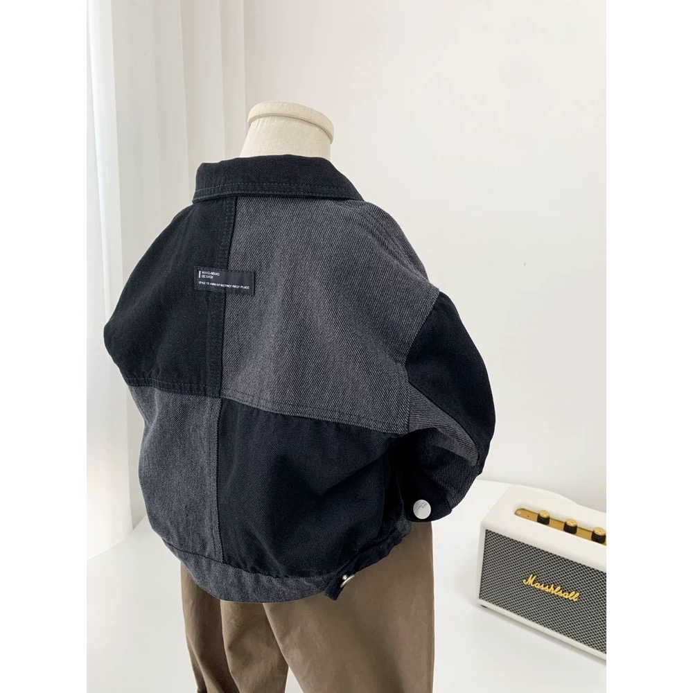 男寶系列-設計感拼接牛仔外套-細節圖2