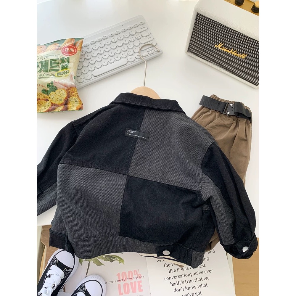 男寶系列-設計感拼接牛仔外套-細節圖3