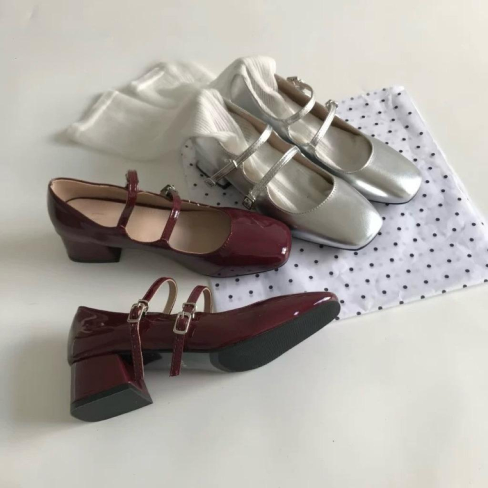 𝑩𝑶𝑾𝑨˚✿˖ 選品｜復古雙帶瑪莉珍粗跟鞋-細節圖3