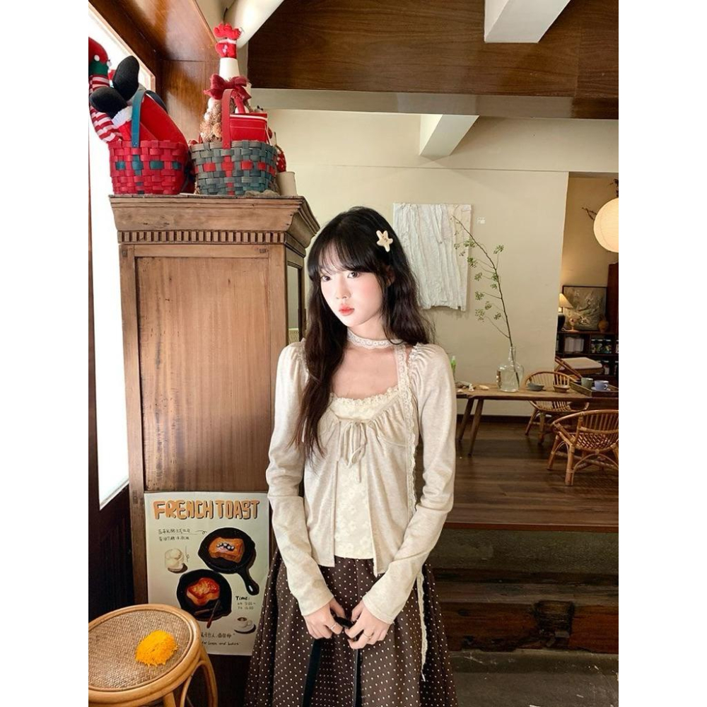 𝑩𝑶𝑾𝑨˚✿˖ 選品｜（1+1）奶油蕾絲層次感套裝🍪-細節圖2