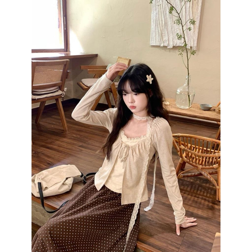 𝑩𝑶𝑾𝑨˚✿˖ 選品｜（1+1）奶油蕾絲層次感套裝🍪-細節圖3