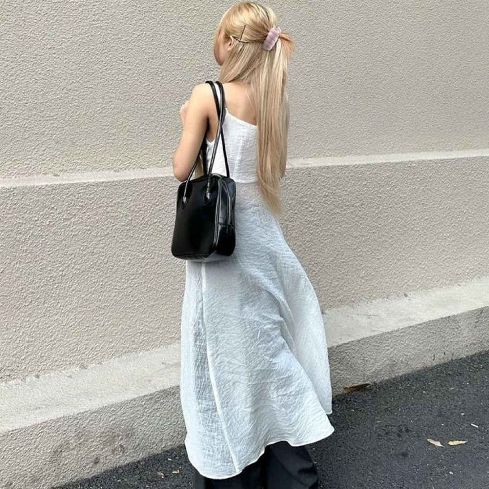 𝑩𝑶𝑾𝑨˚✿˖ 選品｜韓國小眾設計感不規則飄帶吊帶上衣-細節圖4