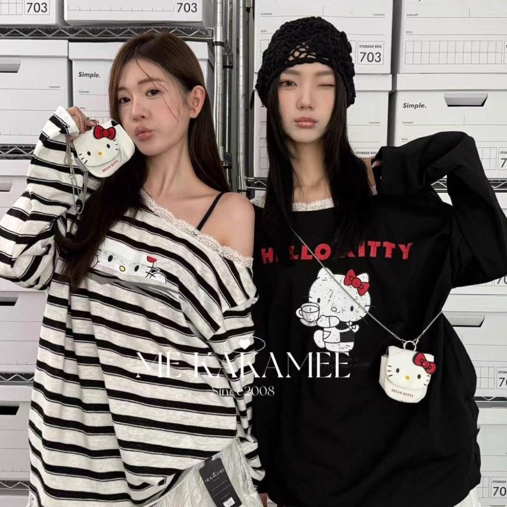 𝑩𝑶𝑾𝑨˚✿˖ 選品｜Kitty Lazy Street 上衣（附ⓀⓉ側背包）-細節圖4