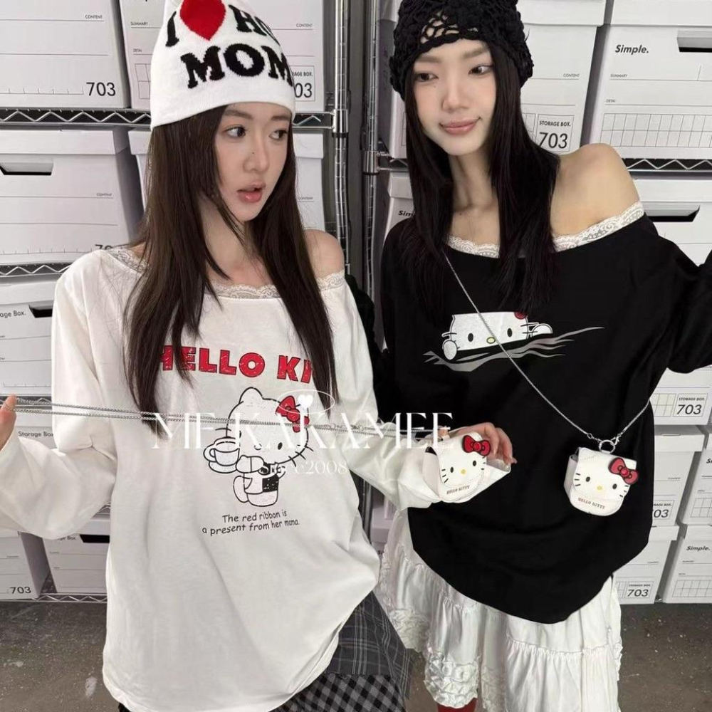 𝑩𝑶𝑾𝑨˚✿˖ 選品｜Kitty Lazy Street 上衣（附ⓀⓉ側背包）-細節圖5