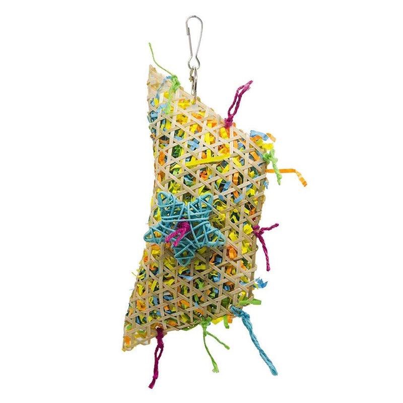 🦜擇木鸚鵡｜竹編拉絲玩具｜鳥玩具/鸚鵡玩具-細節圖2