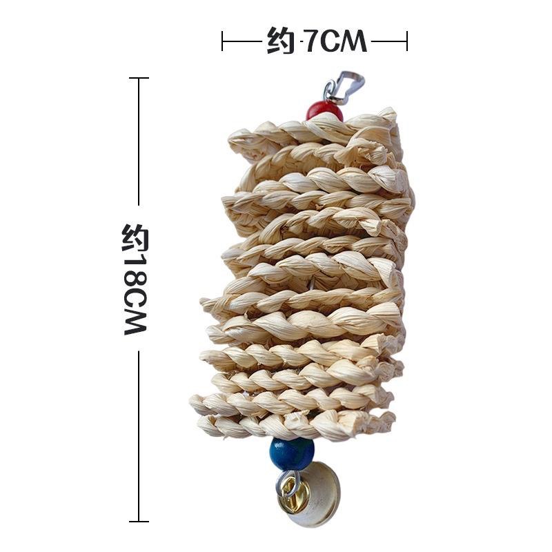 🦜擇木鸚鵡｜玉米葉啃咬串｜鸚鵡玩具/玉米葉/全草編款/鳥用攀爬啃咬玩具/中小型鸚鵡鳥類寵物用品-細節圖2