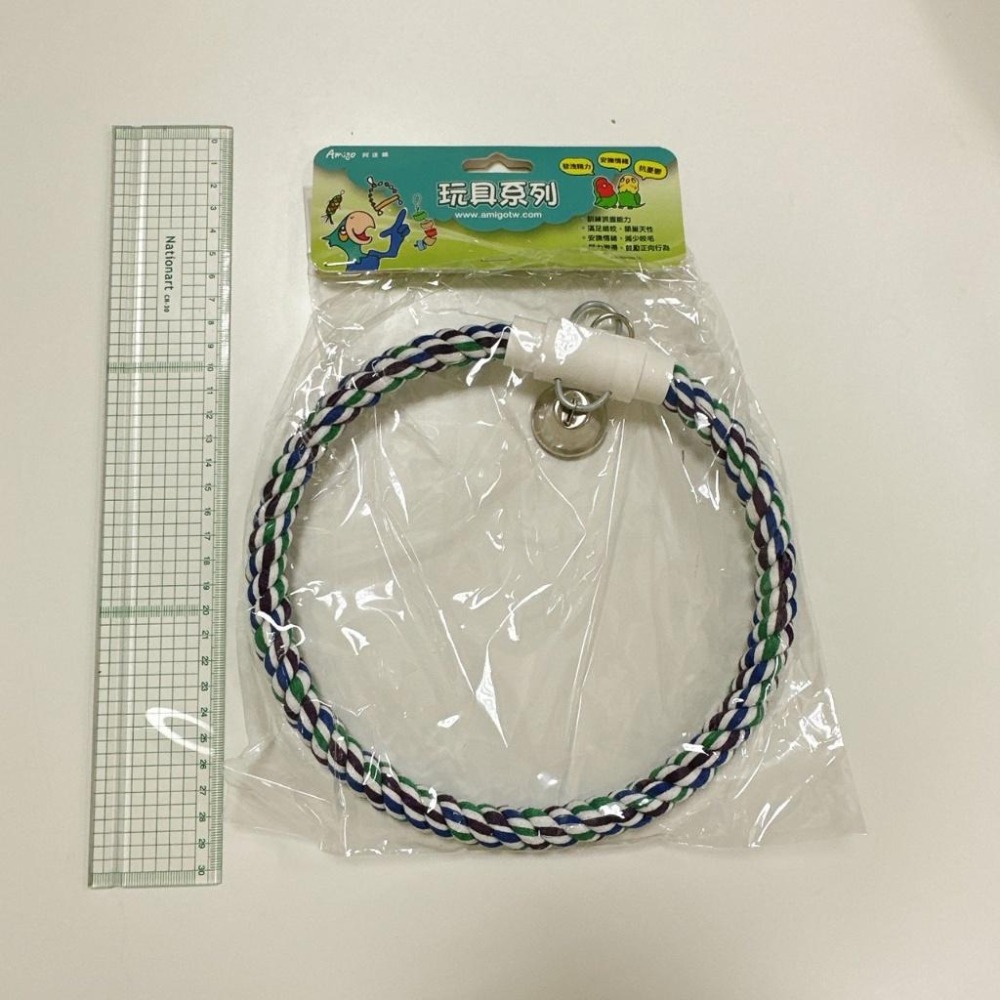 🦜擇木鸚鵡｜阿迷購 Amigo 棉繩甜甜圈｜鸚鵡玩具/攀爬玩具/抓握玩具/盪鞦韆-細節圖2