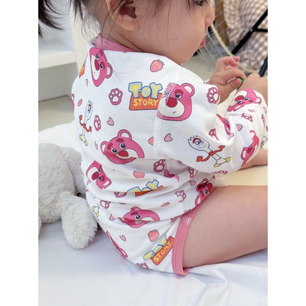 草莓熊🍓純棉長袖包屁衣-細節圖2