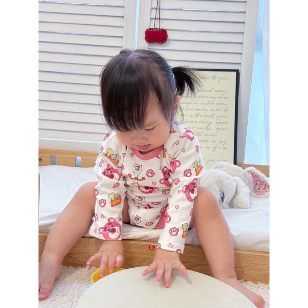 草莓熊🍓純棉長袖包屁衣-細節圖3