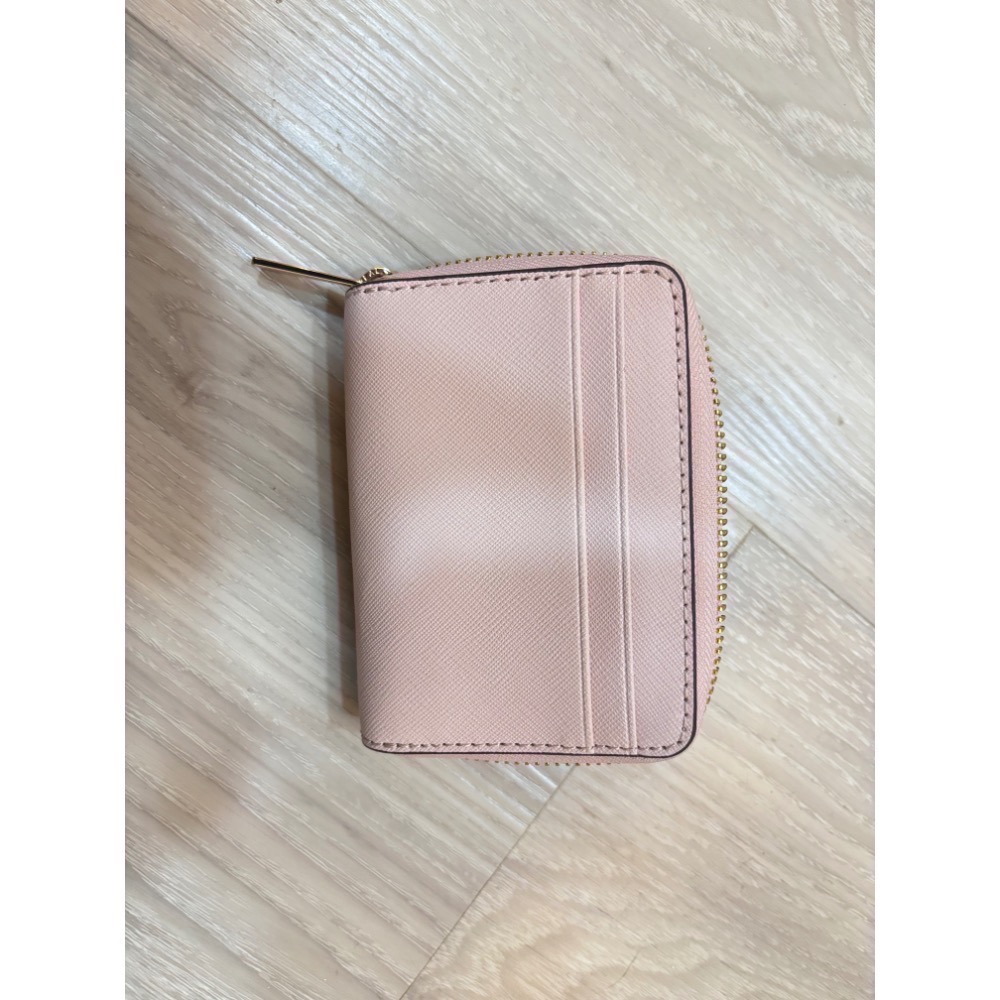 【全新現貨】Michael Kors MK 經典防刮皮革拉鍊零錢包/卡夾包 (櫻花粉 Powder Blus-細節圖2