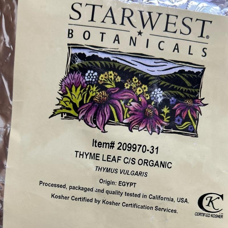 《Starwest》有機百里香茶裁切及篩選30g分裝醫療靈媒/Vimergy 可參考-細節圖2