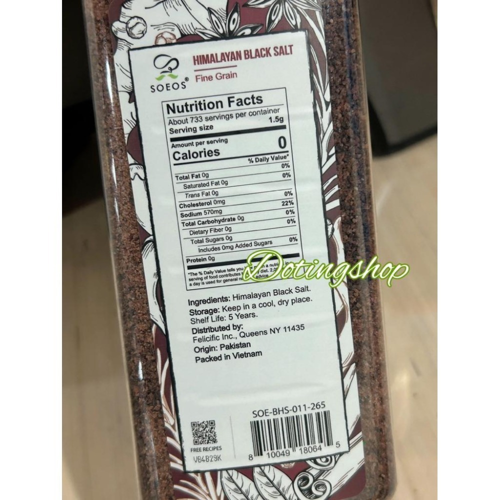 食用級《Soeos》Himalayan black salt印度喜馬拉雅山黑鹽 細黑鹽150g分裝 醫療靈媒安東尼推薦-細節圖4
