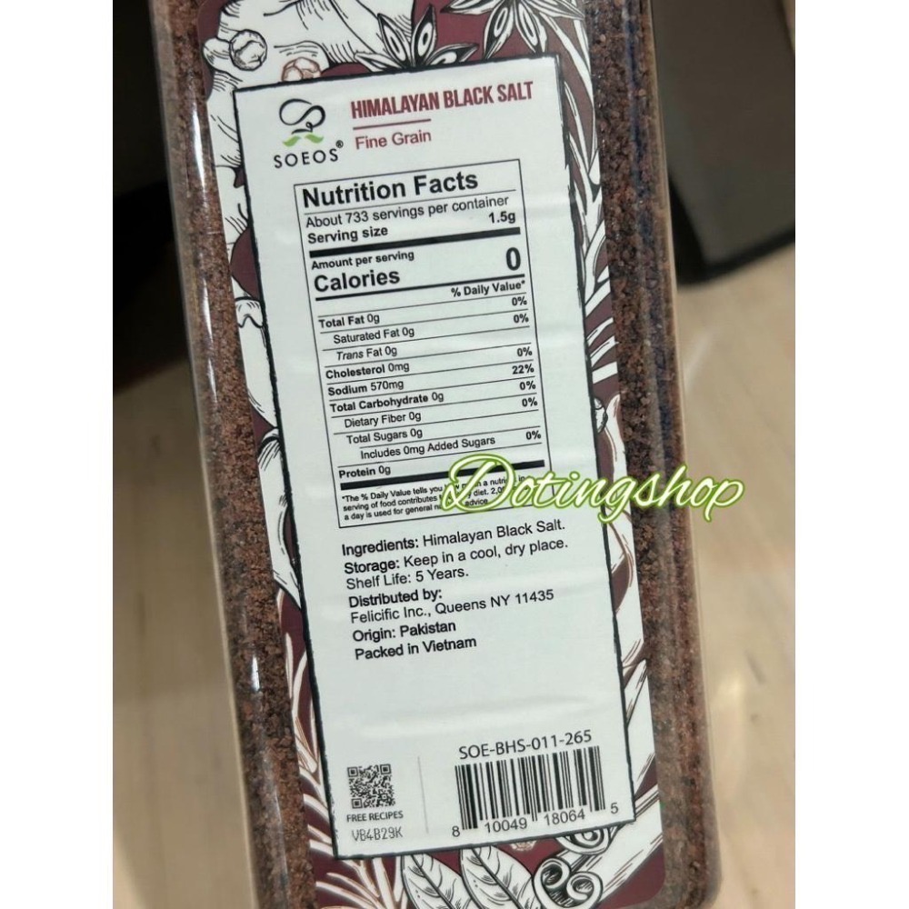 食用級《Soeos》Himalayan black salt印度喜馬拉雅山黑鹽 細黑鹽150g分裝 醫療靈媒安東尼推薦-細節圖4