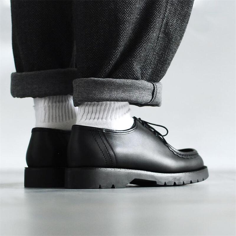 🚀*現貨在臺 法式皮鞋男袋鼠鞋工裝鞋休閒百搭正裝西裝真皮復古德比鞋日系-細節圖4