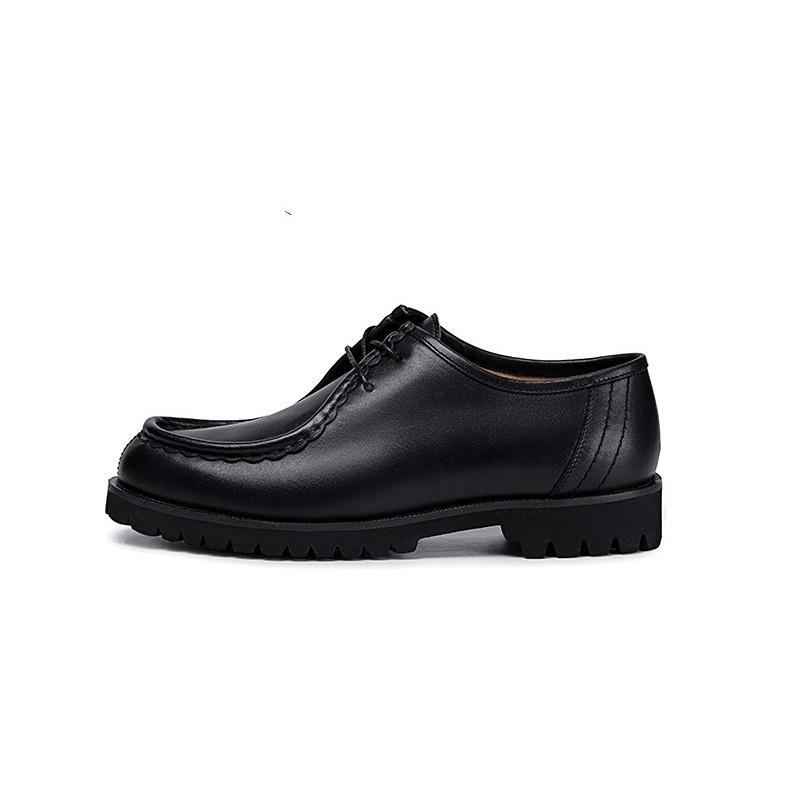 🚀*現貨在臺 法式皮鞋男袋鼠鞋工裝鞋休閒百搭正裝西裝真皮復古德比鞋日系-細節圖6