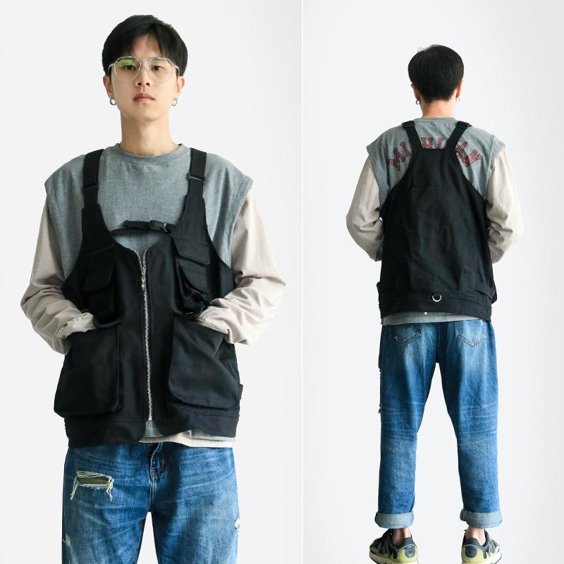 👑*現貨在臺 2way多功能工裝背心outdoor戶外手提包托特包男女工裝外套-細節圖4