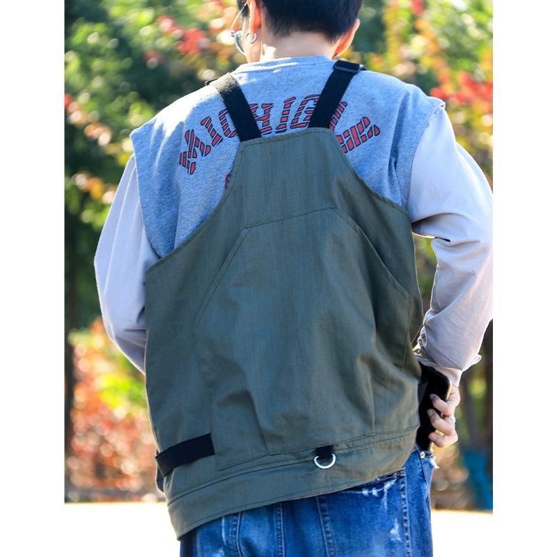 👑*現貨在臺 2way多功能工裝背心outdoor戶外手提包托特包男女工裝外套-細節圖5