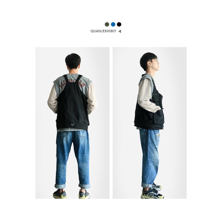 👑*現貨在臺 2way多功能工裝背心outdoor戶外手提包托特包男女工裝外套-細節圖6