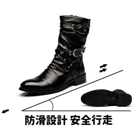 現貨 英倫風紳士 馬丁靴 靴子 高筒 皮靴 高筒靴子 長筒皮靴 皮鞋 尖頭皮鞋 西裝皮鞋 馬汀靴 男靴子-細節圖6