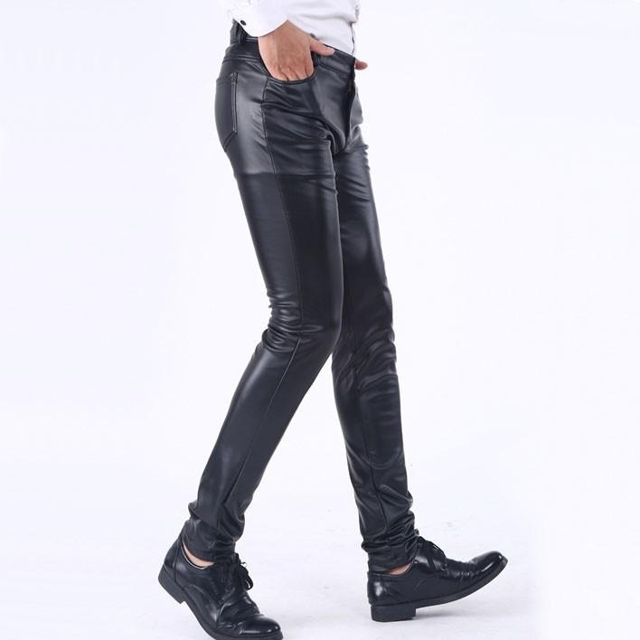 現貨 經典皮褲 復古 緊身皮褲 男 皮褲 小腳褲 休閒褲 長褲  緊身長褲 機車褲 韓版 跳舞 舞蹈 表演-細節圖3