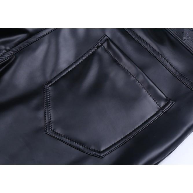 現貨 經典皮褲 復古 緊身皮褲 男 皮褲 小腳褲 休閒褲 長褲  緊身長褲 機車褲 韓版 跳舞 舞蹈 表演-細節圖5