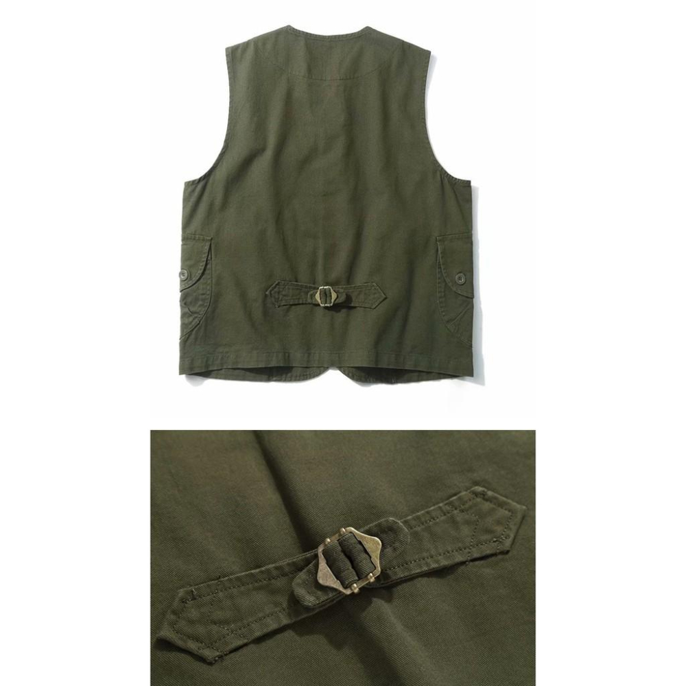 ☦<現貨免運🔥> 工裝背心 日系 復古 背心 馬甲 工作背心 多口袋 修身 男 男生背心 古著風 男生馬甲 多口袋背心-細節圖6