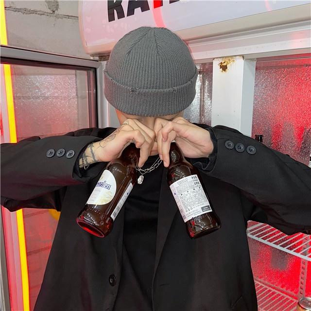 現貨  GD風破壞毛帽韓版純色針織毛帽嘻哈風-細節圖5