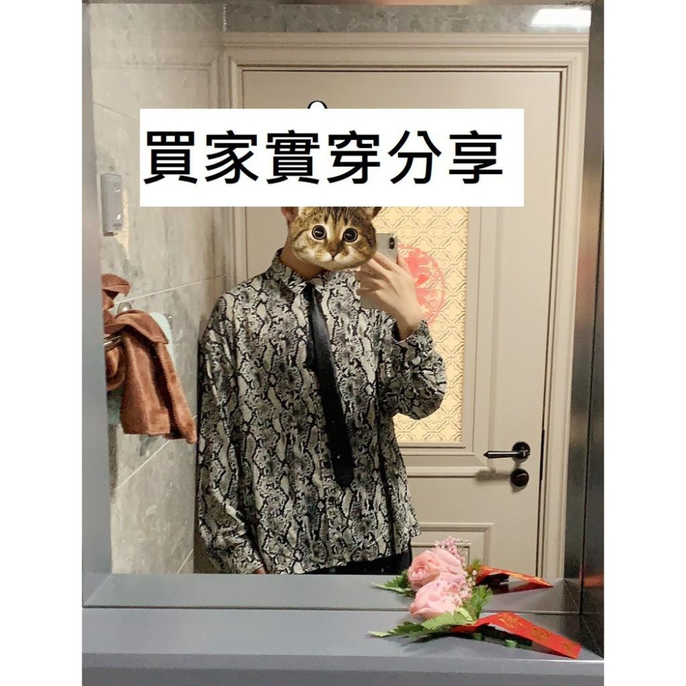 現貨 <蛇紋時裝> 蛇皮 襯衫 歐美風 印花 寬鬆風 潮流 男生襯衫 襯衫 花襯衫 春夏 韓版-細節圖6