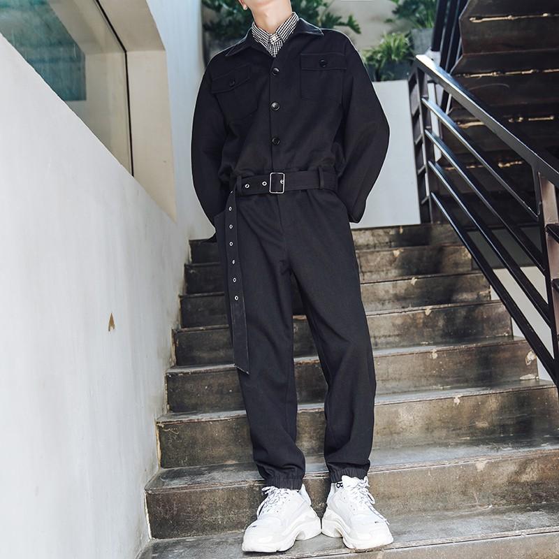 🔥<現貨在台> 連身褲 寬版 工作褲 工作長褲 連身長褲 長褲 工裝 工裝長褲 套裝 連身工作服 男 寬鬆風 INS風-細節圖2