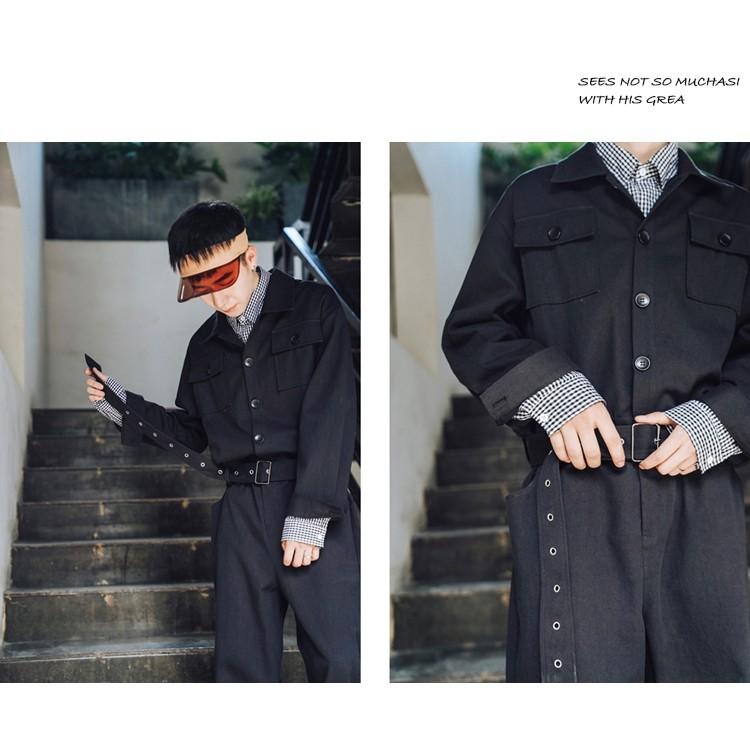 🔥<現貨在台> 連身褲 寬版 工作褲 工作長褲 連身長褲 長褲 工裝 工裝長褲 套裝 連身工作服 男 寬鬆風 INS風-細節圖3