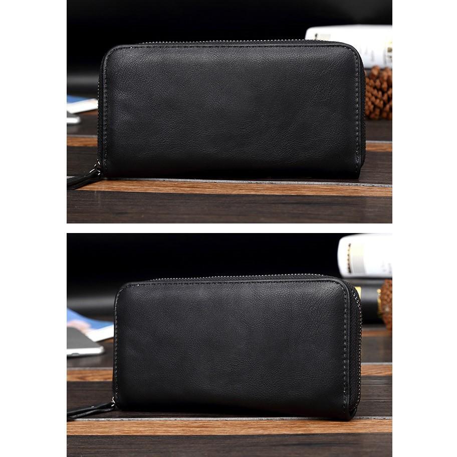 現貨 商務風 復古皮製 多層長夾 錢包 紳士 男長夾 長夾 男生錢包 男錢包 男零錢包 手拿包-細節圖3