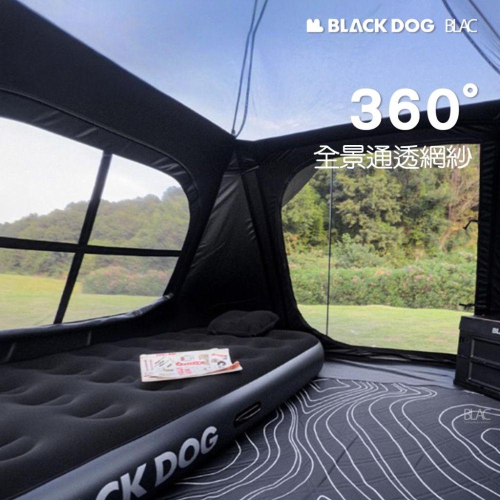 【BLAC黑客】BLACKDOG黑狗八邊型速搭黑膠帳篷天幕組 速搭骨架 拉鍊式快裝天幕-細節圖6