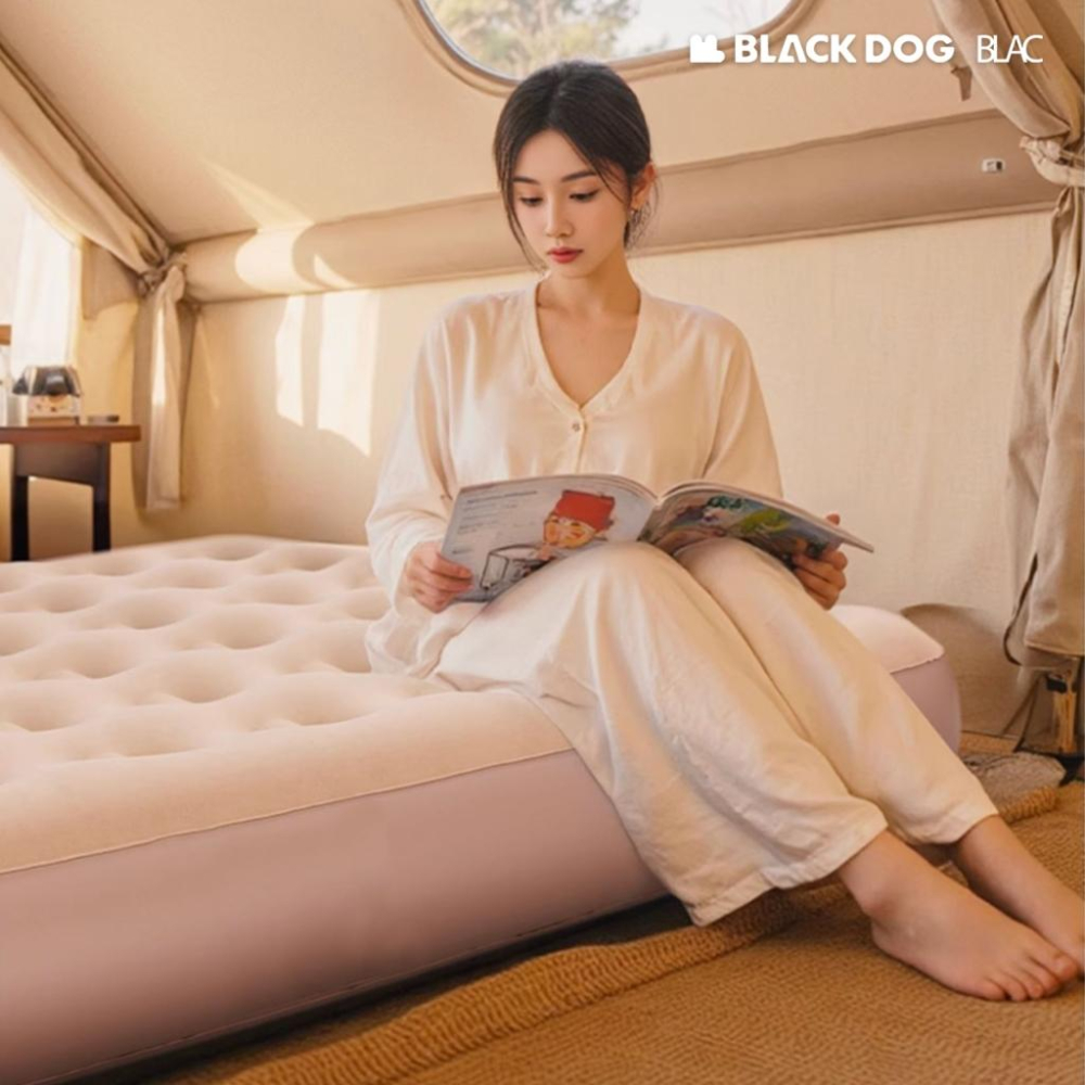 【BLAC黑客】BLACKDOG黑狗單雙人自動充氣床 內建充吸2用氣泵 親膚植絨 25cm/40cm-細節圖8