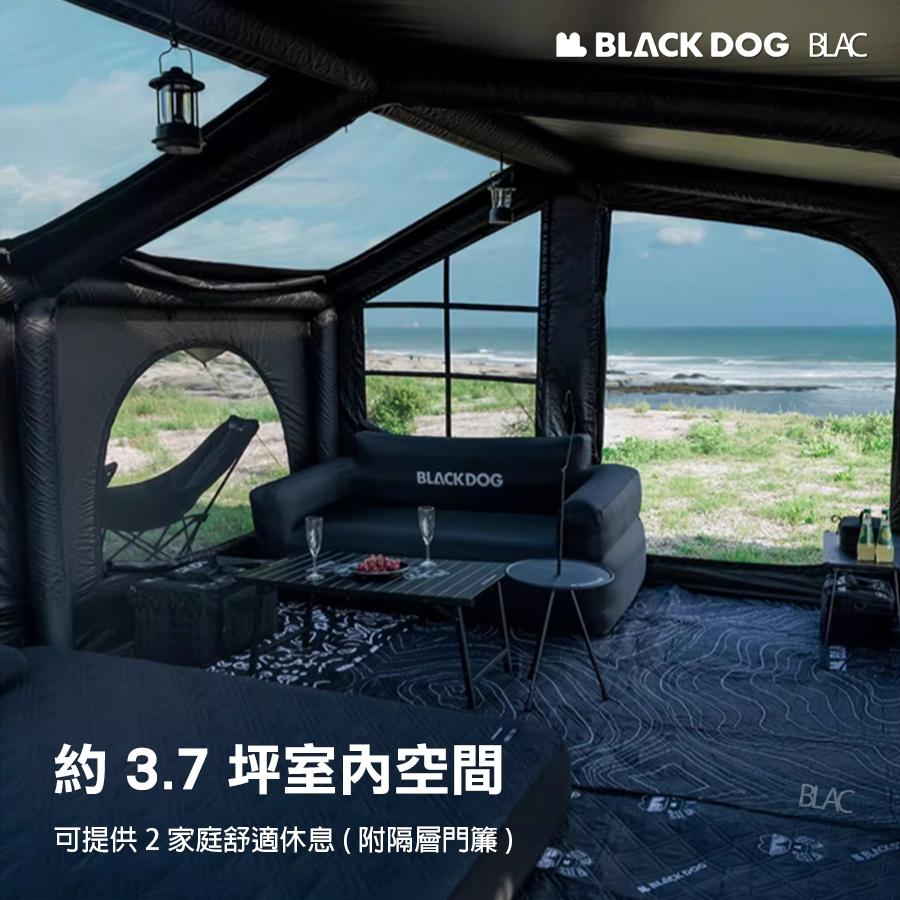 【BLAC黑客】BLACKDOG黑狗充氣帳篷天幕組 黑膠遮光防曬 前後門庭兩門八窗  一體式防爆防剌氣柱-細節圖5
