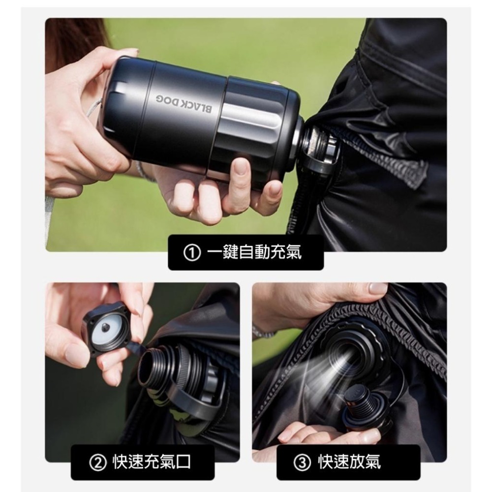 BLACKDOG黑狗霧島充氣帳篷TPU觀景天窗-含前庭天幕【BLAC黑客】附電動打氣機 全遮光黑膠防爆氣柱-細節圖6