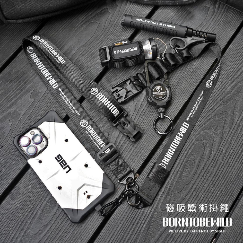 【BLAC黑客】磁吸戰術掛繩手機掛繩證件掛繩 長短可調 可頸掛斜背BORNTOBEWILD-細節圖3