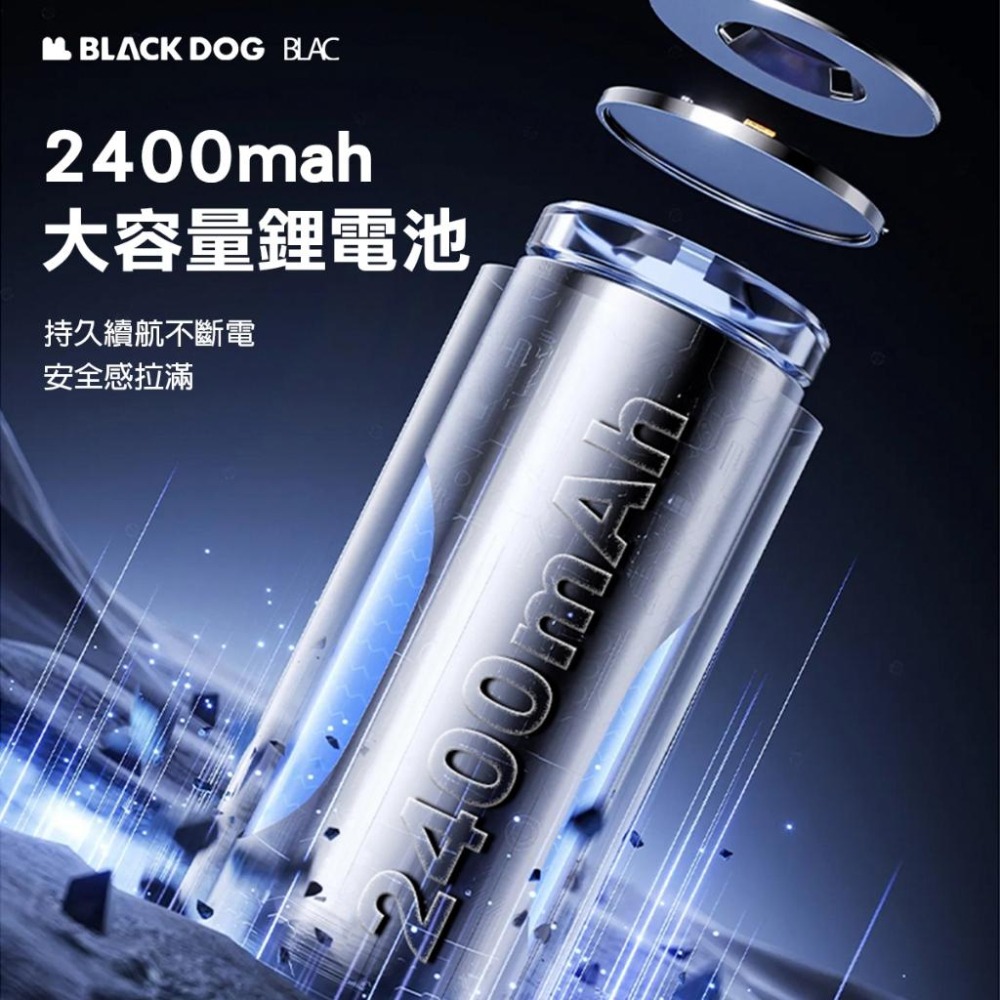 【BLAC黑客】BLACKDOG黑狗太陽能露營燈手電筒 太陽能/充電兩用 雙色溫多段調整 2400mah鋰電池-細節圖8