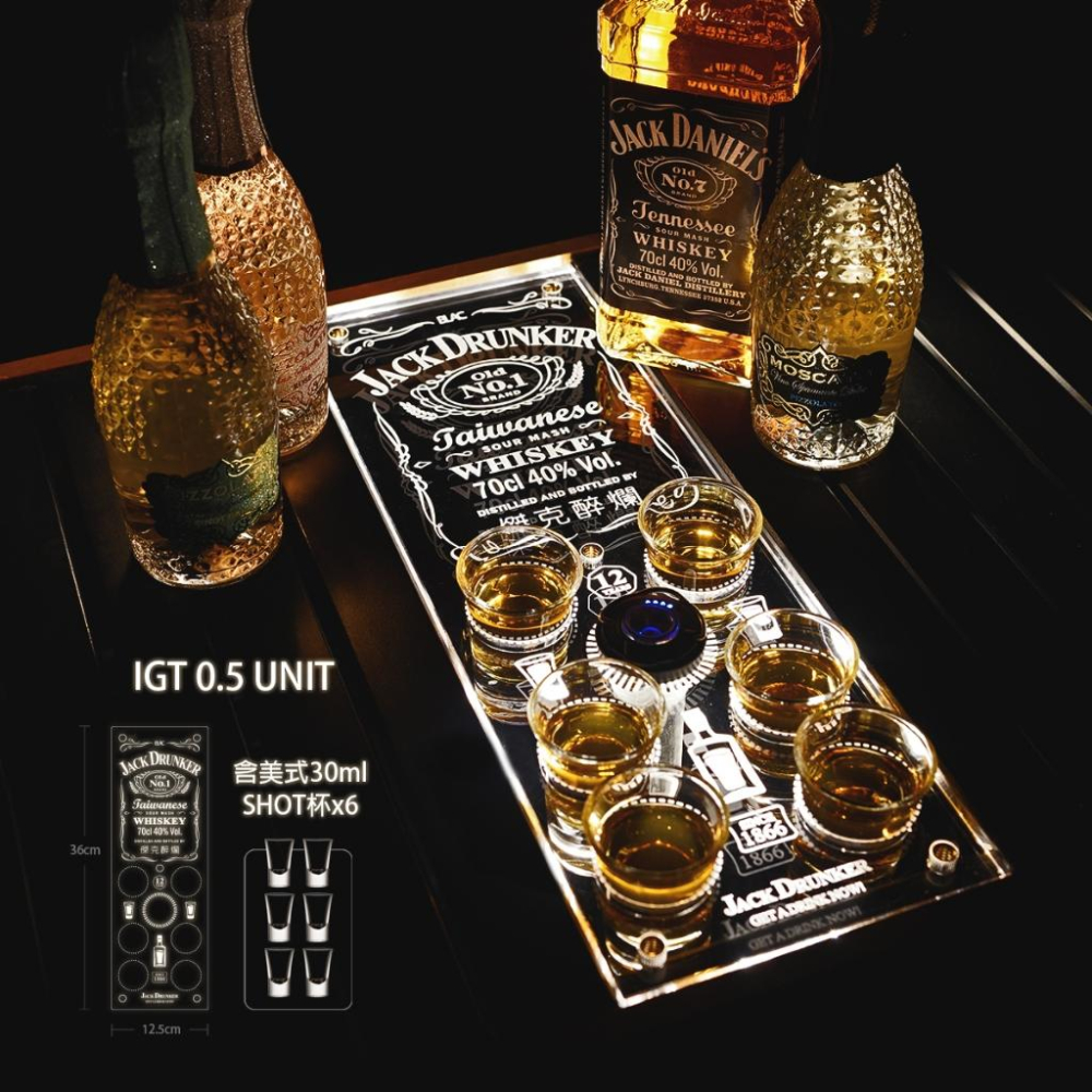 【BLAC黑客】IGT壓克力導光板美式酒標Party Shot歡樂組需搭配Goalzero 支援IGT桌嵌入或連接三腳架-細節圖3